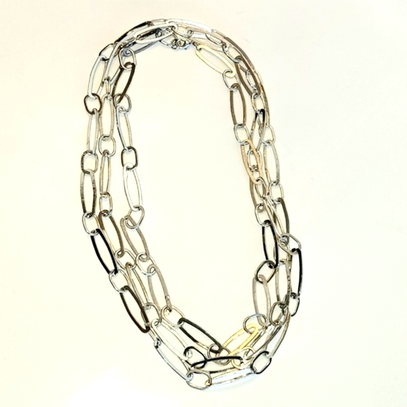 Chain Necklace, Paper Clip 📎Link Chain, Silver-tone Long 65", NWOT - Picture 3 of 6